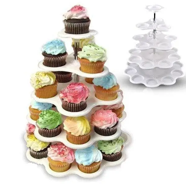 5tier Plastic Cupcake Stand/5 Tiered Tower White Cupcake Holder Stand