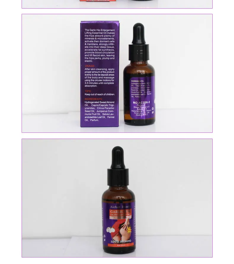 Aichun Beauty Garlic Hip Up Enhancement Lift Essential Oil Natural