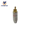 2017 high quality gold head rca plug inner diameter 6.5mm for audio video cable