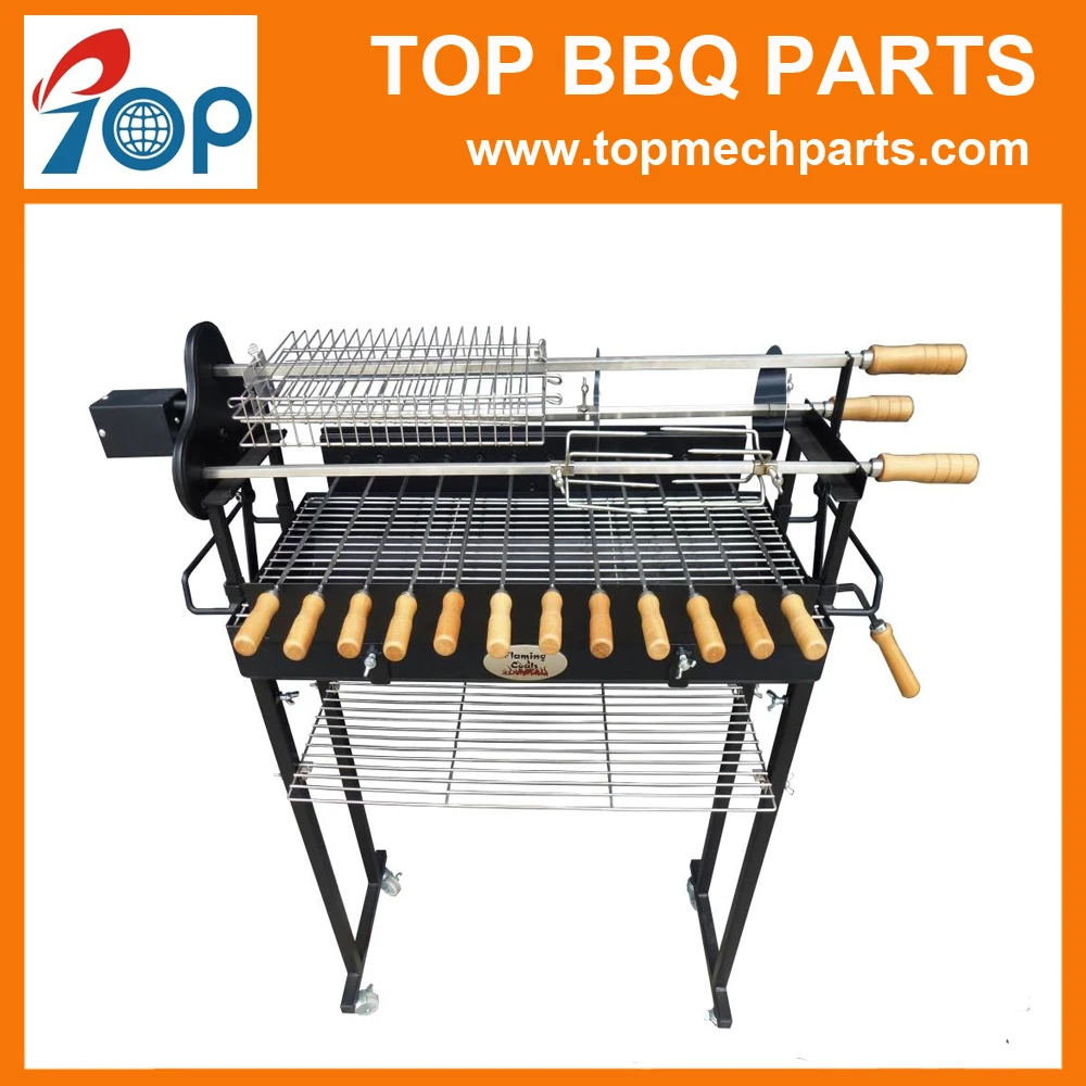 Chrome Plating Steel Flat Spit Rotisserie Grill Basket Buy Rotisserie