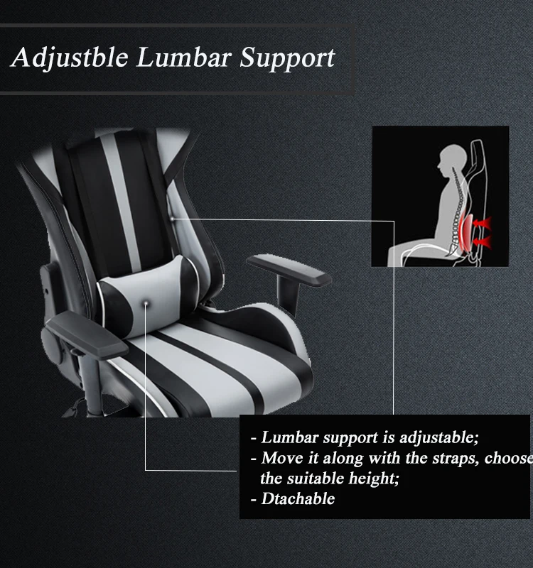 China Cheap Racing Gaming Stuhl Leather Desk Chair Game Room Chairs Racing PU Office Chair with Lumbar Support Armrest