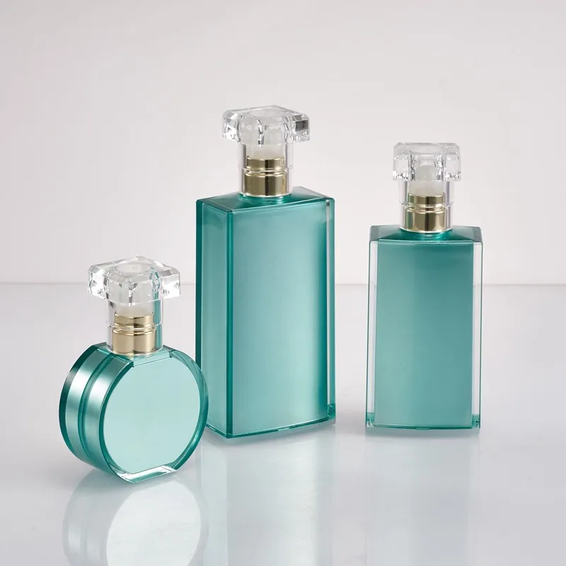 40ml Cosmetic Glossy Green Perfume Shape Lotion Acrylic Plastic Bottle Buy 30ml Perfume Shape