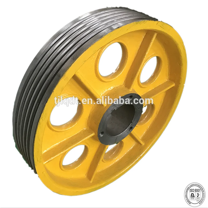 high speed T main machine traction wheel for elevator ,lift spare parts wheel