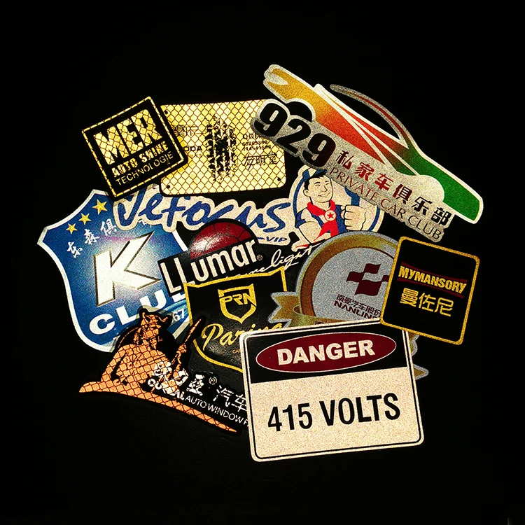 Die Cut Adhesive Vinyl Logo Stickers Custom Reflective Safety Sticker