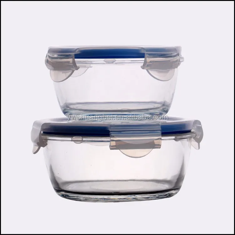 Mixing Borosilicate Glass Food Container With Airtight Lid Glass Square