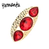 YWMT 2019 Valentine's Day Exaggerated Punk Waterdrop Crystal Gem Finger Ring For Women