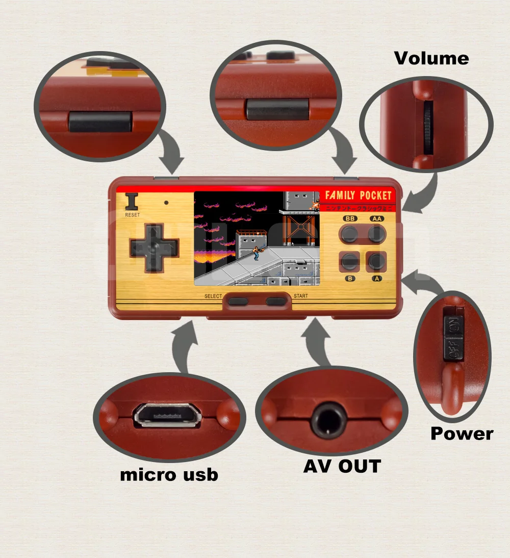 3.0'' Screen Classic Family Pocket Super Games Portable Handheld Game