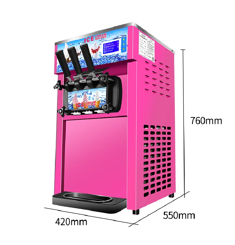 110v60hz commercial desktop stainless steel ice cream maker soft ice cream machine.