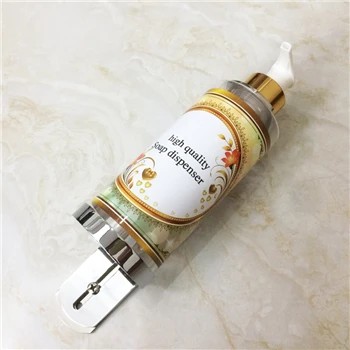 Mirror shining 300ml PET plastic wall mount hand bottle soap dispenser with bracket