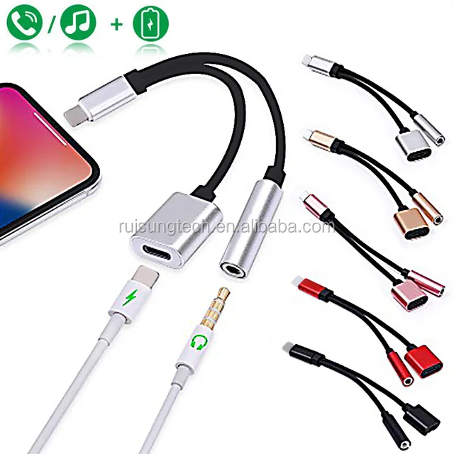 2 In 1 Charging Adapter For Iphone 7 8 Plus X 10 11 Earphone Audio