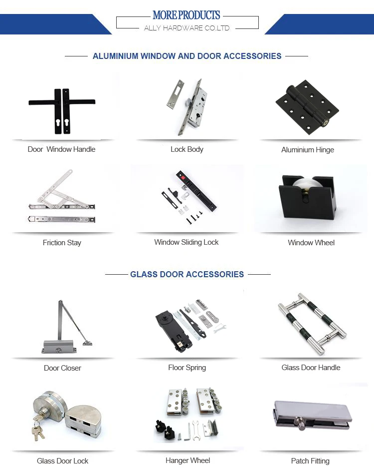 Aluminum alloy body sliding barn door rollers and track for moving glass gate