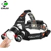 6000 Lumen waterproof IPX4 3 Led headlamp with motion sensor control on/off
