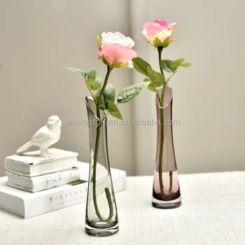 Gv 055 Wholesale 1kg Clear Cheap Crystal Flower Glass Vase With