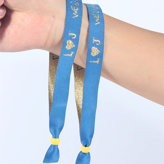 Woven Concert Bracelets Source Quality From Custom Embroidered Logo Bracelet Festival Concert One Time Use Woven Wristband