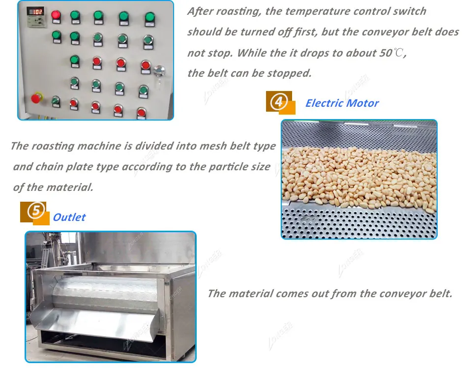 Gas And Electric Model Conveyor Belt Sunflower Seeds Peanut Roaster Nut