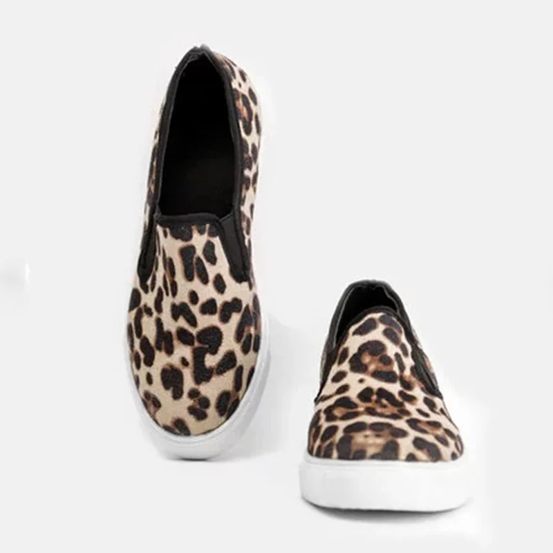 leopard print flat sneakers