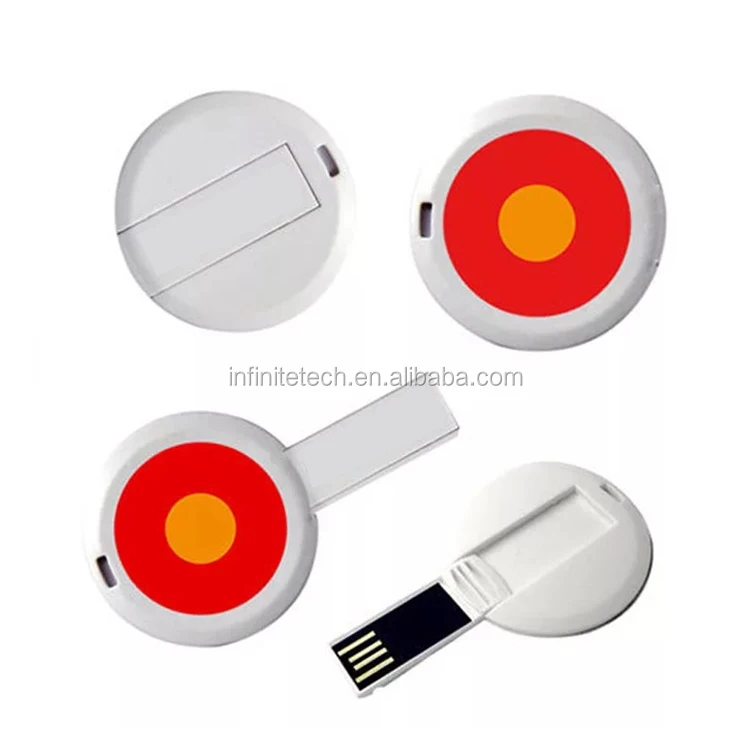 Round Shape Card USB Memory Sticks plastic usb card Flash Drive With Printing Logo - ANKUX.COM