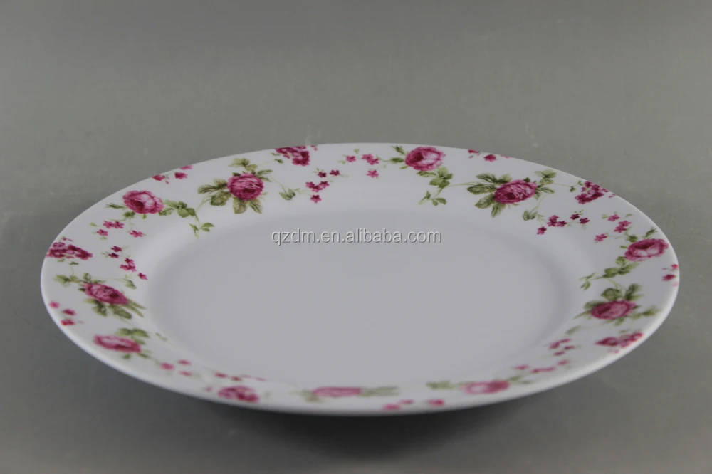 Flower Print Melamine Dinner Plate/Plastic Serving Platter
