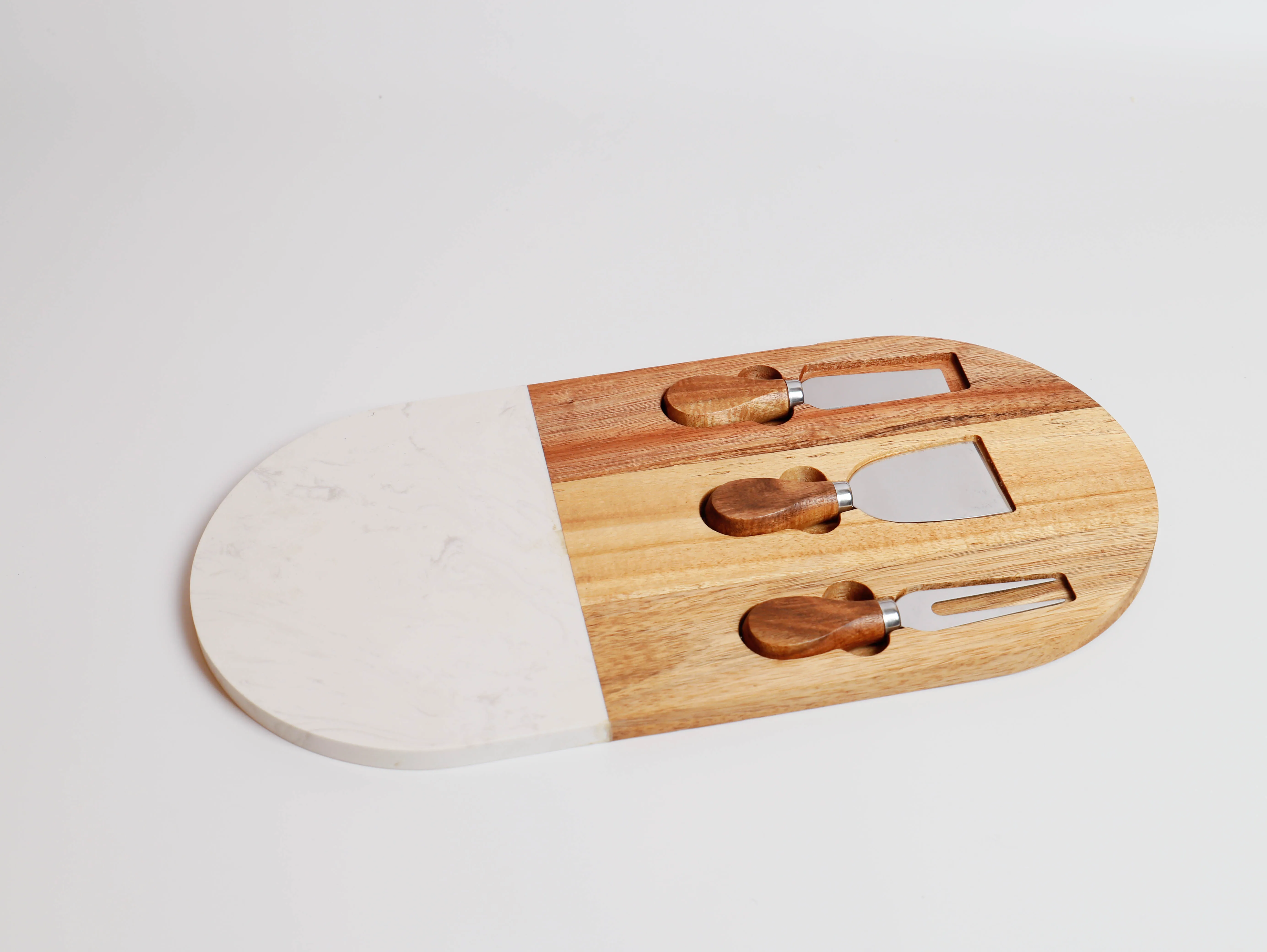 Wholesale Acacia Wood Marble Cheese Board With Knives - Buy Acacia ...