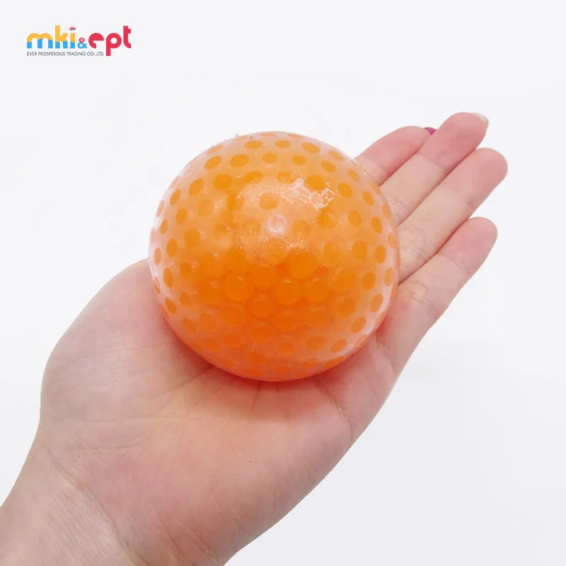 6 Colors Bead Gel Soft Squeeze Stress Ball Toy