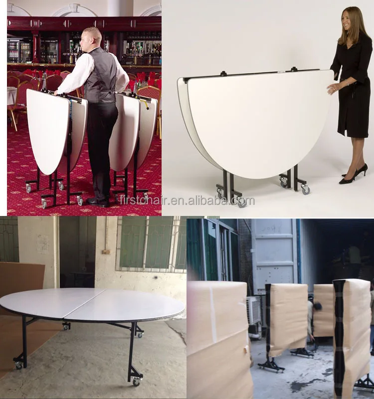 Folded Pvc Round Banquet Table With Wheel For Events Buy Folding