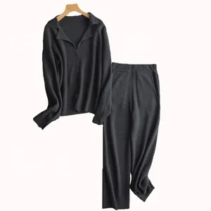 Women's winter knitted cashmere sweater and pants suits Women's winter knitted cashmere sweater and pants suits