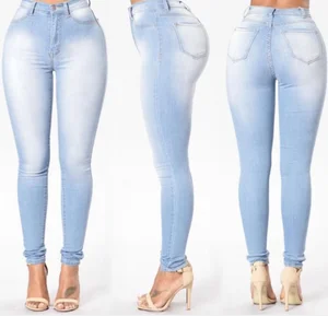Wholesale Lady Denim Pants Women Dark Blue Jeans