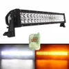 LED Light Bar 32Inch 180W White & Amber Flash Flood Spot Combo Led Bar Off Road Lights for Trucks with remote
