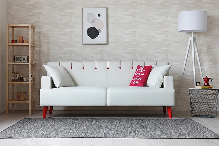 Hot Murah Kaki Bahan Kayu Solid Sofa Ruang Tamu Kain Tahan Hot Murah Kaki Bahan Kayu Solid Sofa Ruang Tamu Kain Tahan Lama