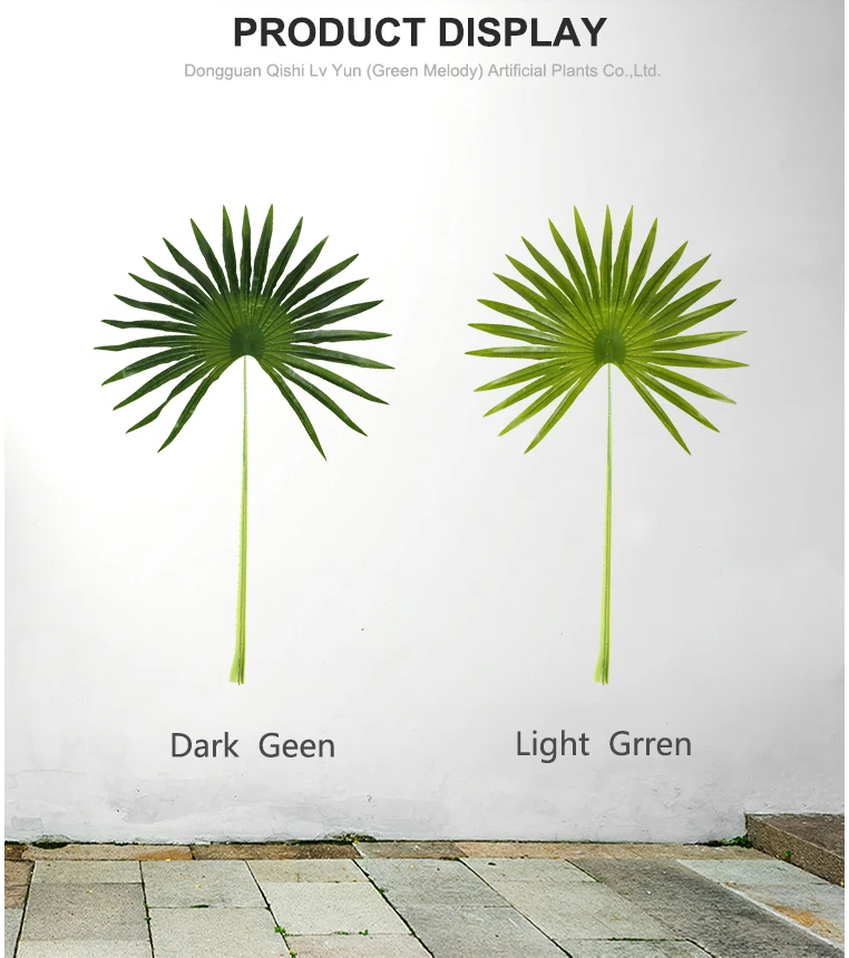 Artificial Fake Fan Palm Tree Leaves Plastic Palm Leaf Fake Faux