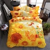 Cotton fabric bedding set sun flowers printed customized comforter set bedding