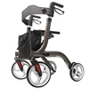 Aluminum 4 Wheel Rollator Walker Foldable With Seat