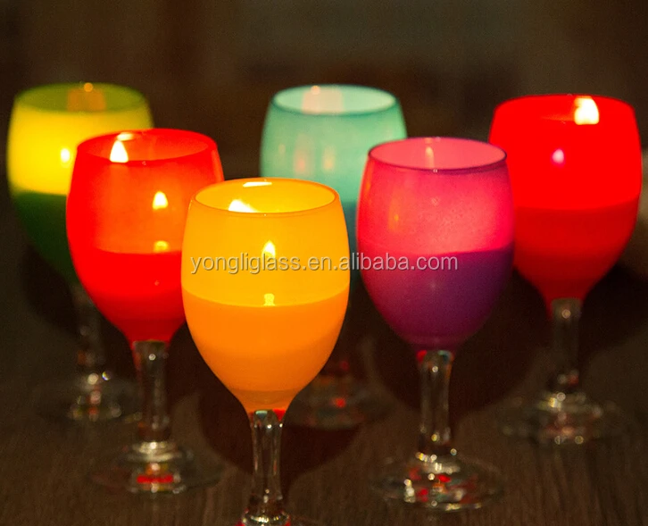 Custom wholesale purple colored red wine glass,creative colourful drinking wine glass , wedding bar wine glass