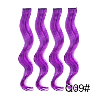 Alileader Cheap Purple Blue Blonde Color Synthetic Hair Piece Clip