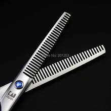 New chegou 6.0 polegada dupla face dentes desbaste tesoura, Cabelo humano salão de beleza profissional tesouras de desbaste cabelo ferramentas 1 pcs LZS0399