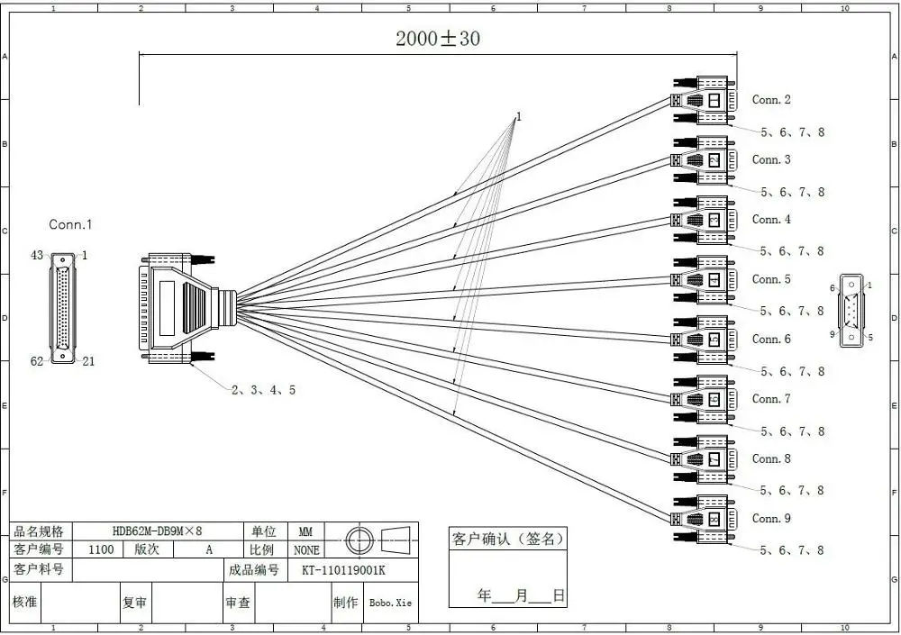 8 Port Db9 To Db62 To 8 Rs232 Serial Cable Cbl-m62m9x8-100 For Opt8d ...