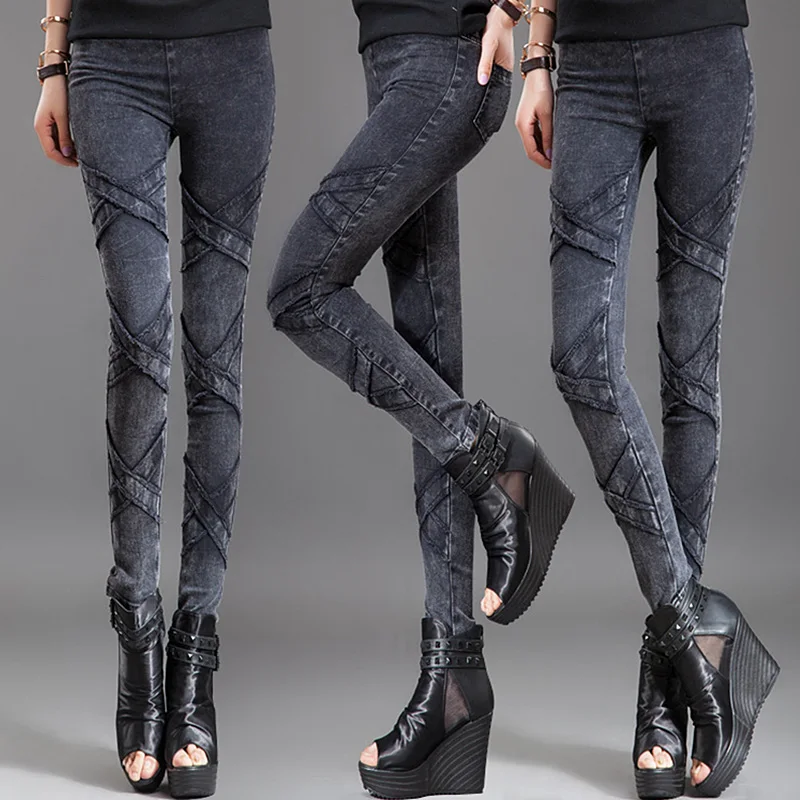 Denim Leggings Skinny Jeans Soft Stretch Slim Pants Trousers S-4XL LowProfile High Waisted Jeggings for Women Plus Size 