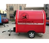 7.6 * 5.5ft red Food Van / Street Food Vending Cart For Sales, Hot Dog Cart / Mobile Food Trailer With Big Wheels in line with E