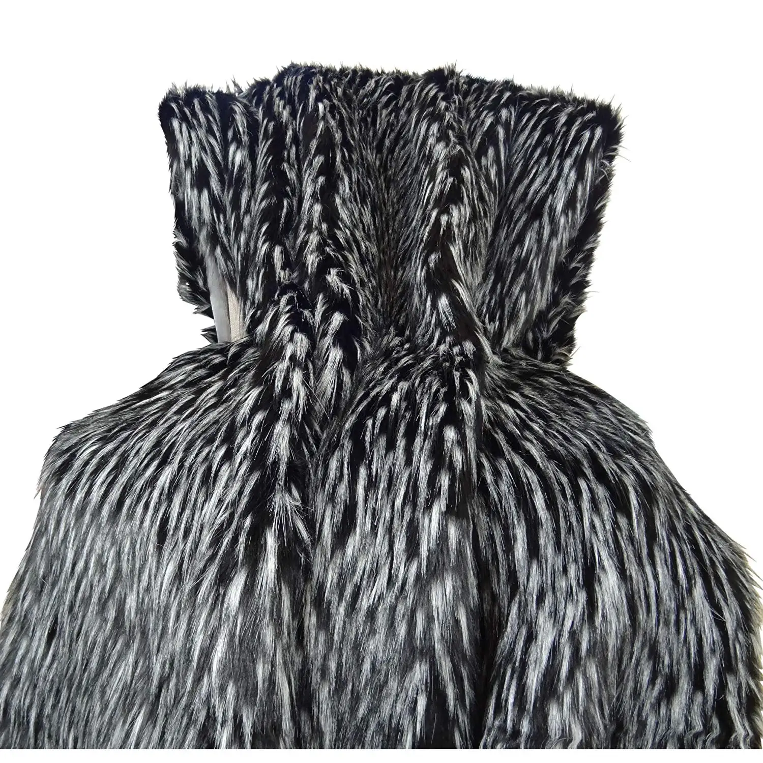 Thomas Collection Black White Fur Throw Blanket & Bedspread - Wolf Faux Fur - Black White Luxury Faux Fur - Throw Blanket - Luxury Plush Faux Fur, Handmade in USA, 16417