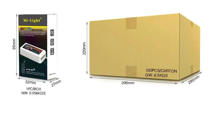 Mi Light FUT039 Wireless 2.4G 4-Zone RF Wireless RGB+CCT LED Controller for RGB CCT Led Strip Light