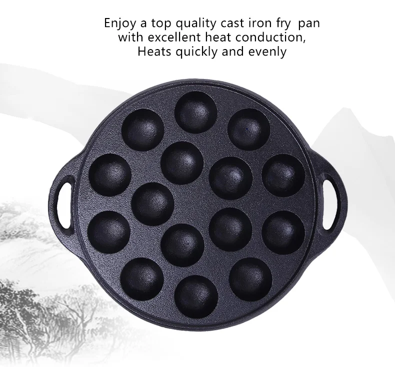 15 Cups Round Poffertjes Dutch Cast Iron Mini Pancake Pan - Buy High ...