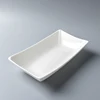 10 inch Rectangular boat shaped deep plate white porcelain and ceramic plate and bowl ceramic soup tureens soup bowls