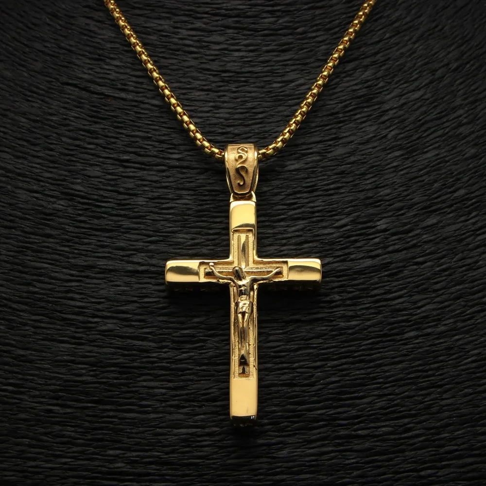 Classics Cross Jewelry Gold Plated 14k Gold Color Jesus Cross Pendant ...