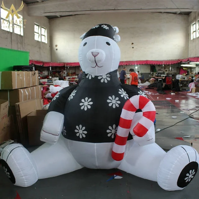 Tốt nhất b&aacute;n inflatable gi&aacute;ng sinh gấu bắc cực linh vật cho đ&ecirc;m led yard &aacute;nh s&aacute;ng &yacute; tưởng