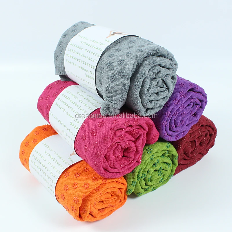 Wholesale Microfiber Anti Slip Yoga Mat Towel With Mesh Bag Custom