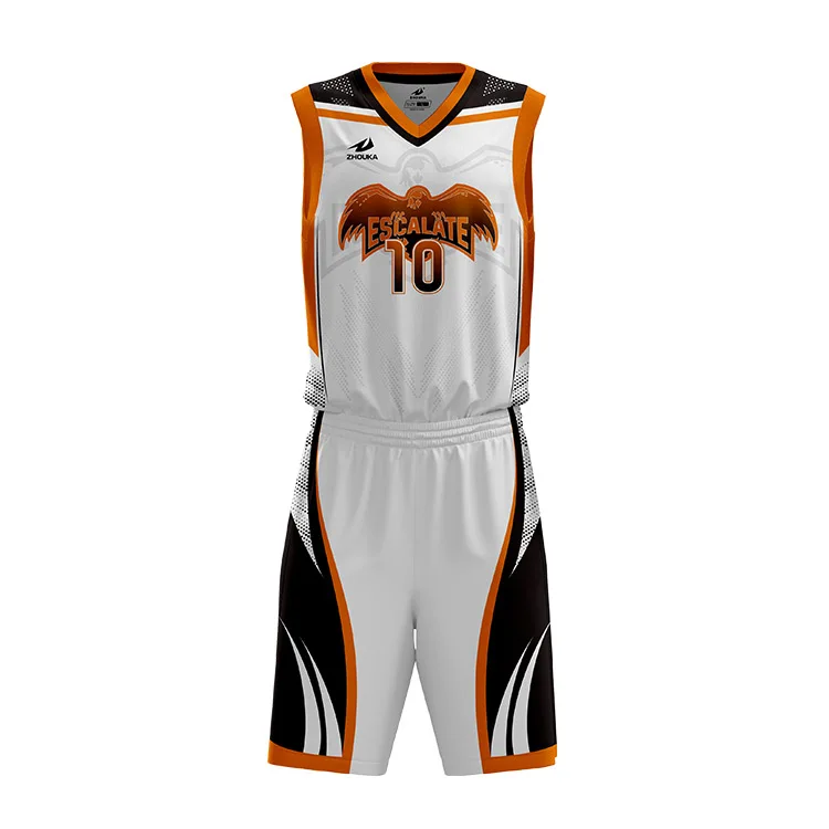white orange basketball jersey