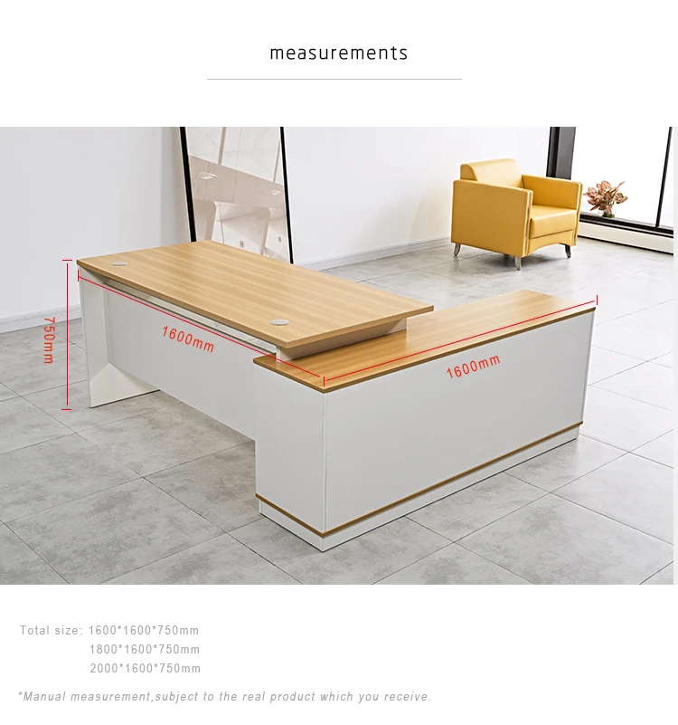 Luxury ceo wooden cover standard size modern executive desk office table design