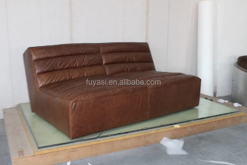 Vintage Brown Leather Cheese Sectional Couch Buy Vintage Leather Sofa