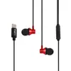 Shenzhen Type C Silicone Ear Hang Kulaklik Metal Wired Earphones For huawer p9