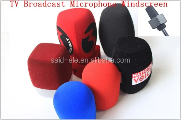Mikrofone Windschutzscheiben für TV-Interviews Beflockte Mikrofon-Schaumstoff-Windschutzscheiben Schaumstoff-Abdeckung quadratisch, schwarz Hand-Mikrofon 